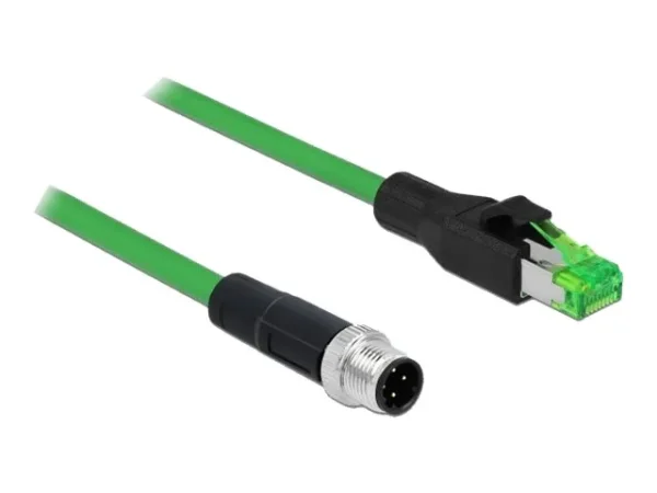DELOCK M12 4Pin D-kodiert zu RJ45 PVC 2m