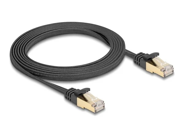 DELOCK RJ45 Flachband Cat.6A 2m schwarz