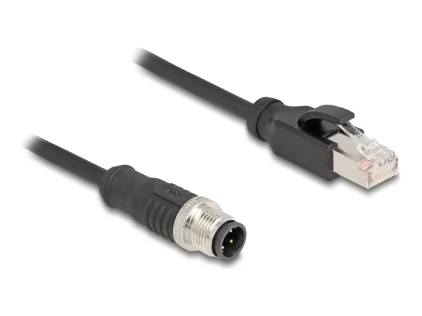 DELOCK M12 Kabel D 4 Pin zu RJ45 PVC 1m
