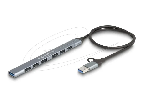 DELOCK 7 Port Slim USB Hub mit USB Type-