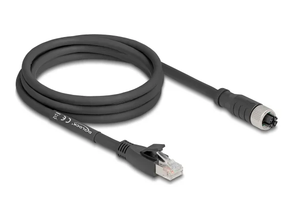 DELOCK M12 Kabel X-kodiert 8 Pin Bu 2m