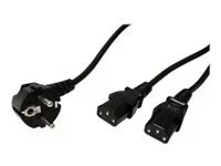 ROLINE Y-Netzanschlusskabel schwarz 2m