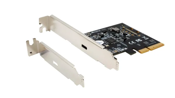 IO Exsys PCIe3.0 x4  1xUSB Type-C 3.2 Gen2x2 (EX-12011) LP inkl. Low-Profile Slotblech