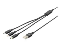ASSMANN USB Ladekabel USB A 3in1 1m