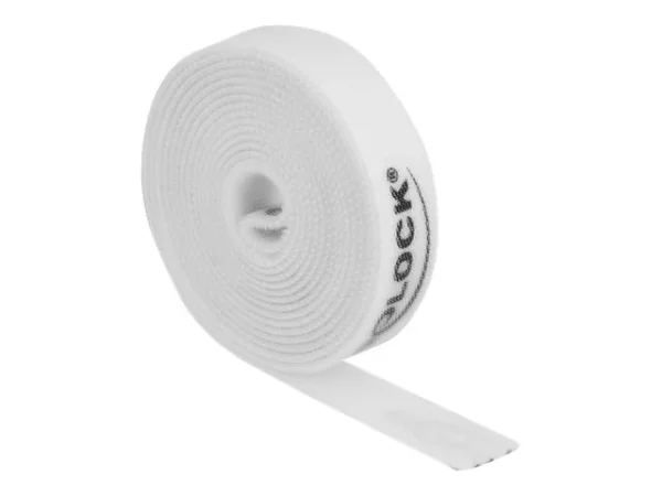DELOCK Klettband L 2m x B 15mm weiss