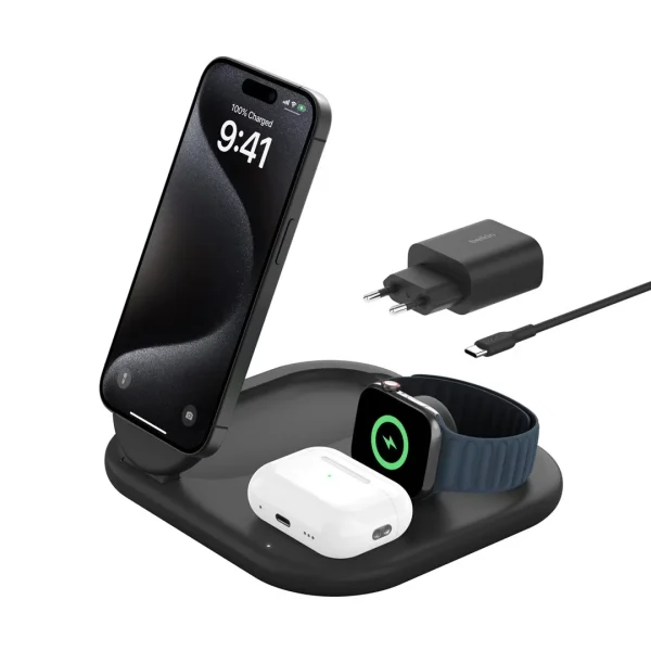 Belkin BoostCharge 3-in-1 Charging Stand black
