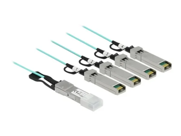 DELOCK Aktive Kabel QSFP+ zu 4x SFP+ 10m