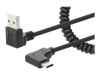 MH Spiralladekabel USB-A/USB-C 1m schwrz