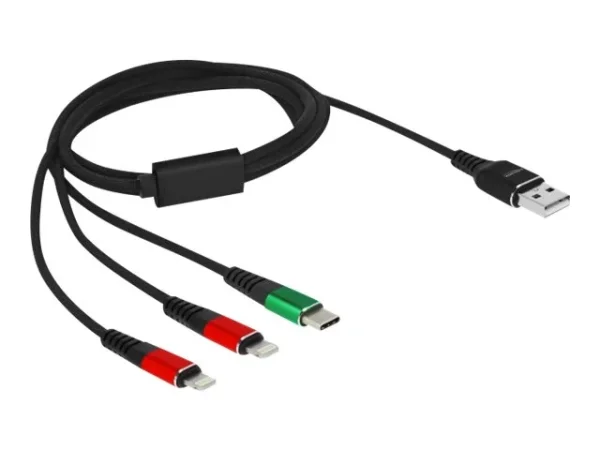 DELOCK USB Ladekabel 3 in 1 Typ-A 1m