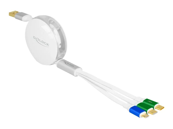 DELOCK USB 3 in 1 Aufrollladekabel Typ-A
