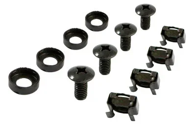 ALLNET 19" zbh. Befestigungsset, Käfigmuttern+Schrauben, 100-Pack, M6, Schwarz,