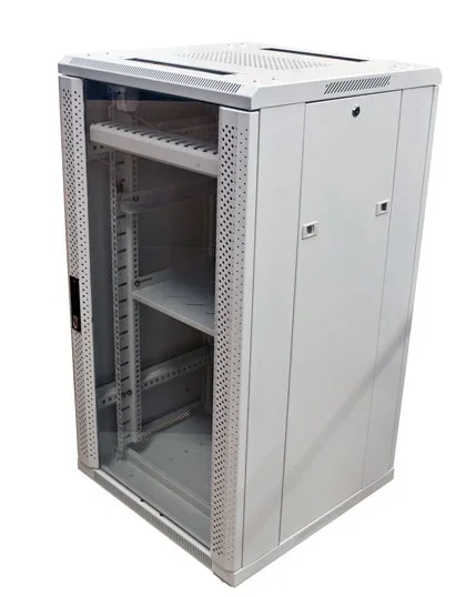 ALLNET 19" Schrank, 32HE, B600/T 800mm, Glastür, Lichtgrau, SNB-Serie,