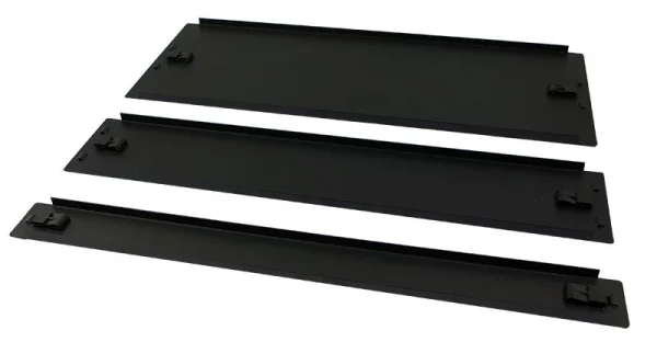 ALLNET 19" zbh. Blindplatte, 2HE, Schwarz, zum Einrasten(Werkzeuglos)