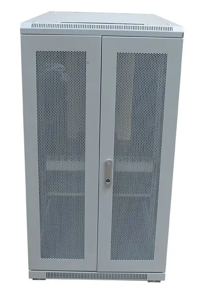 ALLNET 19" Schrank, 32HE, B600/T1000mm, perforierte Blechtüren, Lichtgrau, SNB-Serie,