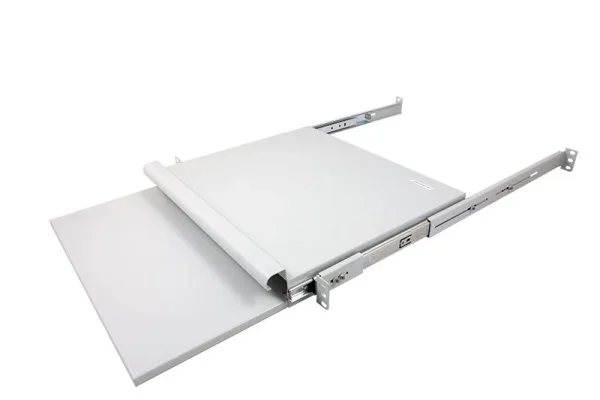 ALLNET 19" zbh. Tastaturboden ausziehbar, für 1000mm Schrank tiefe, Lichtgrau, t750-850mm,
