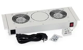 Triton 19" Wandgehäuse, zbh. RBA-6+RUA Serie, Lüftereinheit mit 2x Lüfter, erweiterbar, Lichtgrau,