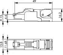 Telegärtner Stecker, TP/RJ45, Feldkonfektionierbar, CAT6A, MFP8, T568B