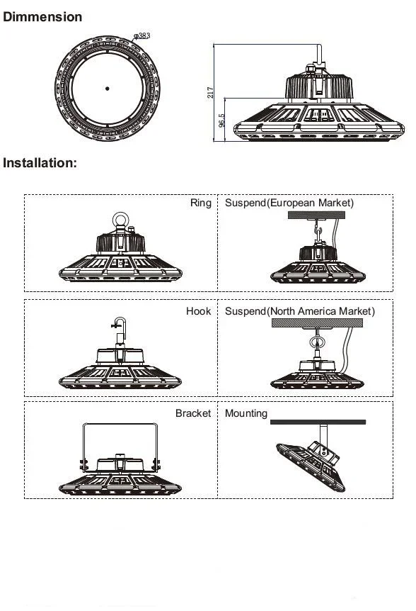 Synergy 21 LED Spot Pendelleuchte UFO 240W für Industrie/Lagerhallen nw 120°