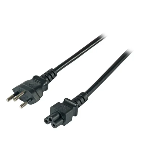Netzkabel 230V Schweiz(Stecker)/Kaltgeräte C5(Buchse, Micky Mouse), 1,8m, Black