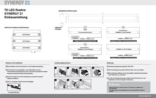 Synergy 21 LED Tube T8 SL Serie 120cm, kaltweiß High Power