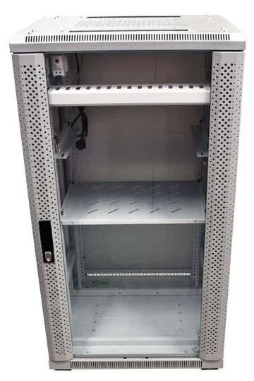 ALLNET 19" Schrank, 42HE, B600/T1200mm, Glastür, Lichtgrau, SNB-Serie,