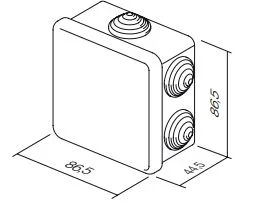 TEM Serie Fontana Abzweigkasten IP44 RN01 GY