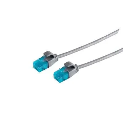 Patchkabel RJ45, CAT6 250Mhz, 3m grau, UTP(U/UTP) PVC, slimline d=3,5mm,