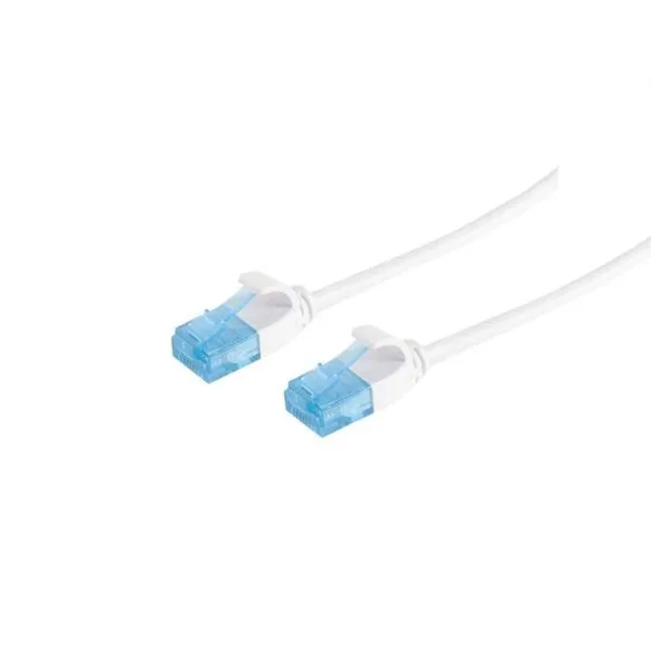 Patchkabel RJ45, CAT6 250Mhz, 10m weiss, UTP(U/UTP) PVC, slimline d=3,5mm,