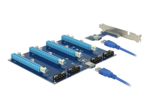 DELOCK Riser Karte PCIe x1 > 4x PCIe x16