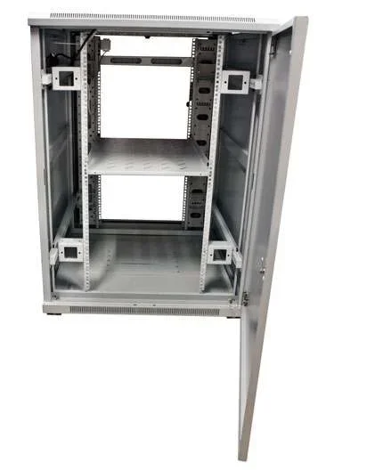 ALLNET 19" Schrank, 22HE, B800/T1200mm, Glastür, Lichtgrau, SNB-Serie,