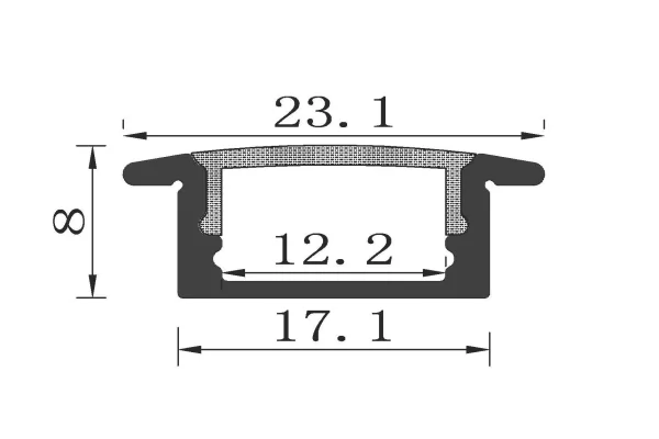 Synergy 21 LED U-Profil 200cm, ALU001-R weiss