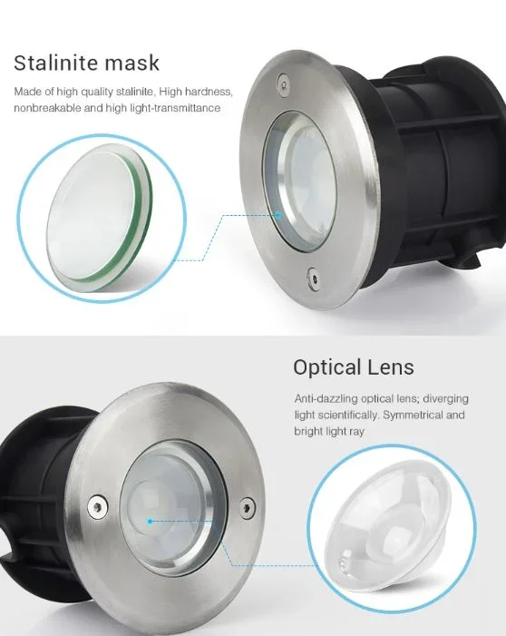 Synergy 21 LED Subordinate Bodeneinbaustrahler 5W RGB-WW (RGB-CCT) mit Funk und WLAN *Milight/Miboxer*