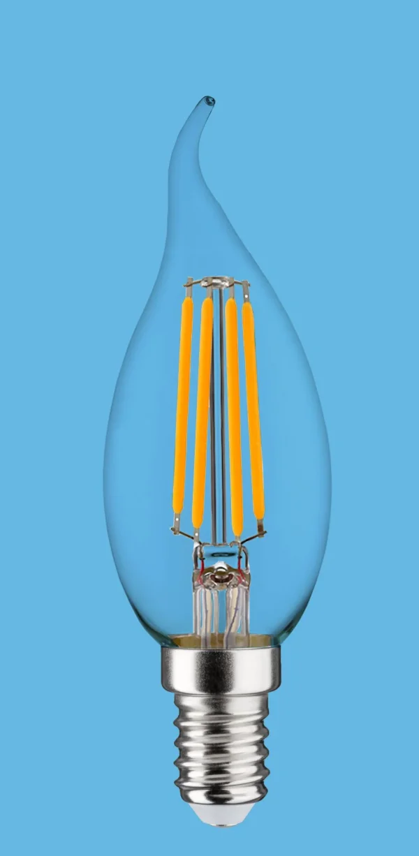 Synergy 21 LED Retrofit E14 Kerze klar geschweift 4,5W ww dimmbar