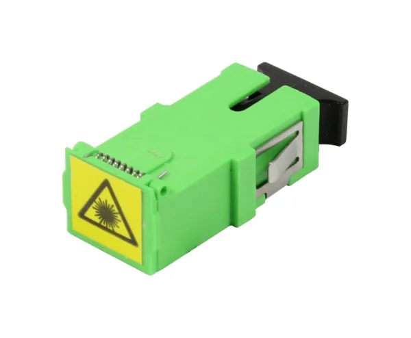 LWL-Kupplung, SC(APC)-Buchse/SC(APC)-Buchse(Laserschutzverschluss), 9/125u Singlemode, simplex, PVC, Keramikhülse, ohne Flansch, Synergy 21