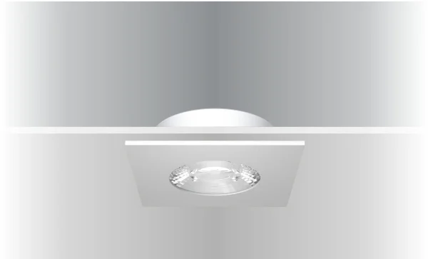 Synergy 21 LED Deckeneinbauspot Helios silber, quadratisch, warmweiß