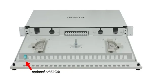 LWL-Patchpanel 24xLC-Duplex-Buchsen, 19", OM5, 50/125u Multimode, Lichtgrau, Synergy 21,