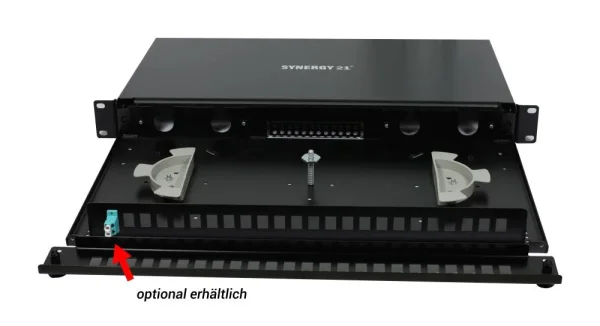 LWL-Patchpanel 18xLC-Duplex-Buchsen, 19", OM5, 50/125u Multimode, Schwarz, Synergy 21,