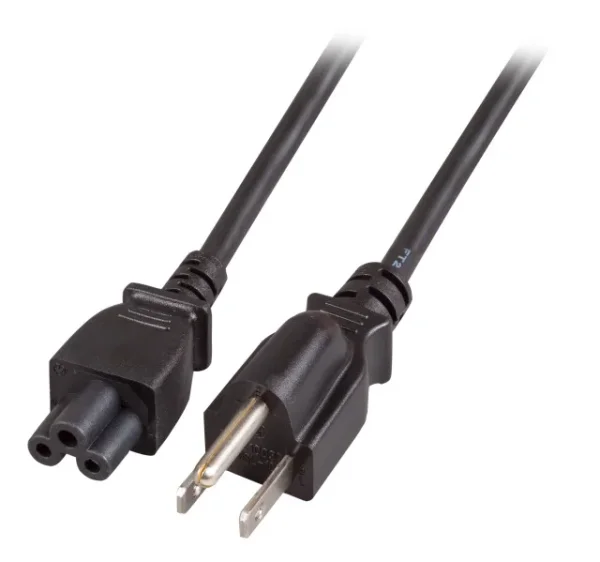 Netzkabel 230V US-Stecker->C5(Buchse), 1,8m, Black, (Kleeblatt, Mickymaus)