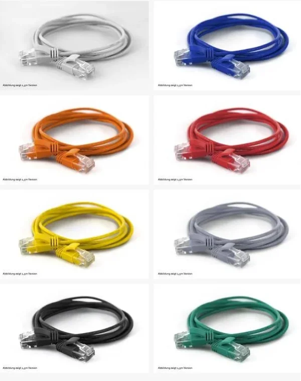 WantecWire SSTP, dünnes, rundes CAT7 Patchkabel, Stecker CAT6a, d=4mm, schwarz, Länge 0,10 m