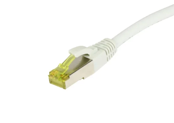 Patchkabel RJ45, CAT6A 500Mhz, 0.15m, weiss, S-STP(S/FTP), TPE/LSZH(Ultraflex), AWG26, mit CAT7 Rohkabel, Synergy 21