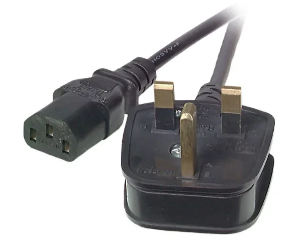 Netzkabel 230V UK-Stecker/Kaltgeräte IEC-C13(Buchse), 1.8m, Black