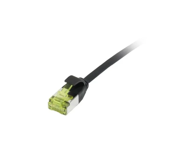 Patchkabel RJ45, CAT6A 500Mhz, 0.5m, schwarz, U/FTP, slimline rund d=3,8mm, TPE/LSZH(Superflex), AWG32, mit CAT7 Rohkabel, Synergy 21