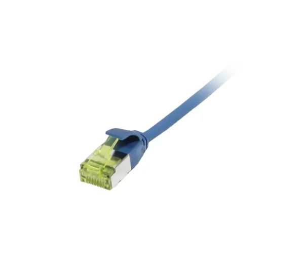 Patchkabel RJ45, CAT6A 500Mhz, 0.25m, blau, U/FTP, slimline rund d=3,8mm, TPE/LSZH(Superflex), AWG32, mit CAT7 Rohkabel, Synergy 21
