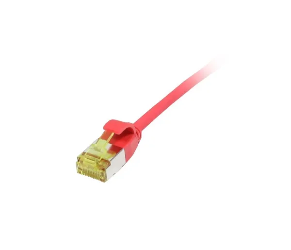 Patchkabel RJ45, CAT6A 500Mhz, 1.0m, rot, U/FTP, slimline rund d=3,8mm, TPE/LSZH(Superflex), AWG32, mit CAT7 Rohkabel, Synergy 21