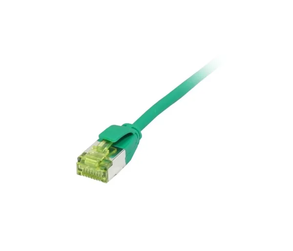 Patchkabel RJ45, CAT6A 500Mhz, 0.25m, grün, U/FTP, slimline rund d=3,8mm, TPE/LSZH(Superflex), AWG32, mit CAT7 Rohkabel, Synergy 21