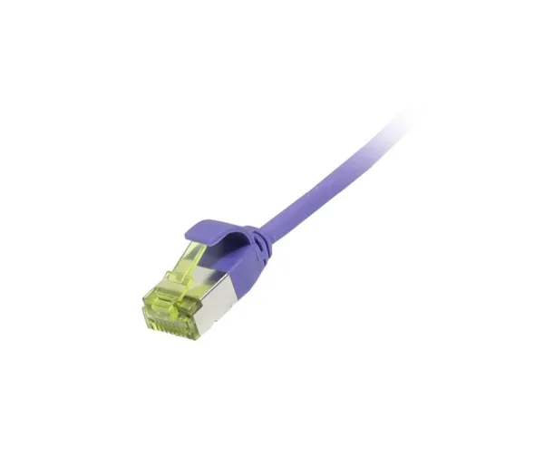 Patchkabel RJ45, CAT6A 500Mhz, 7.5m, lila, U/FTP, slimline rund d=3,8mm, TPE/LSZH(Superflex), AWG32, mit CAT7 Rohkabel, Synergy 21