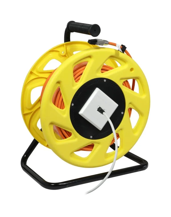 Kabeltrommel, CAT6A, 50m, CAT7A Rohkabel S-STP(S/FTP), mit 1x Buchse/Stecker RJ45(CAT6A), LSZH, Synergy 21