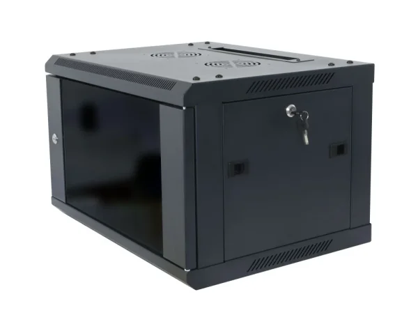 ALLNET 19" Wandgehäuse, 6HE, 1-teilig, T450mm, Schwarz, zerlegt(Flat Pack), SMA-Serie,