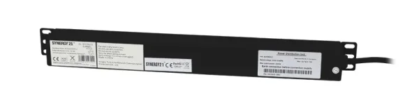 ALLNET 19" zbh. Steckdosenleiste, 9xDosen(CEE7)->Kaltgeräte(Stecker, C14), mit 10A Überlastungsschutz, Schwarz/Rot, Synergy 21,