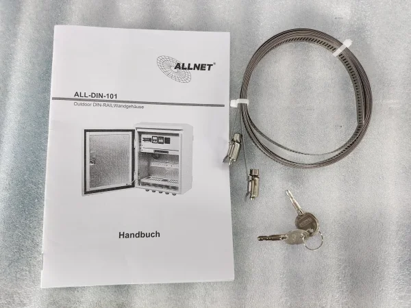 ALLNET DIN-RAIL Wandgehäuse, T220mm, Lichtgrau, IP66, ÜS, 16x M25 ALL-DIN-101-AC